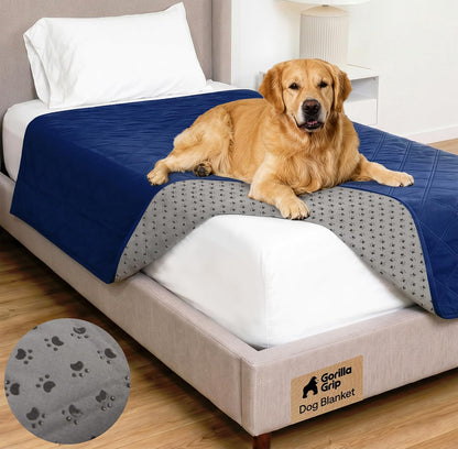 ® Waterproof Dog Blanket, Couch Cover for Dogs, 50x40 Gray Paw | Silicone Grip Backing, Washable, Leakproof, Protects Sofa, Sectional, Bed, Crate, Car and RV, Senior Pet Essential