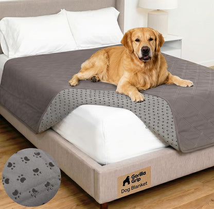 ® Waterproof Dog Blanket, Couch Cover for Dogs, 50x40 Gray Paw | Silicone Grip Backing, Washable, Leakproof, Protects Sofa, Sectional, Bed, Crate, Car and RV, Senior Pet Essential