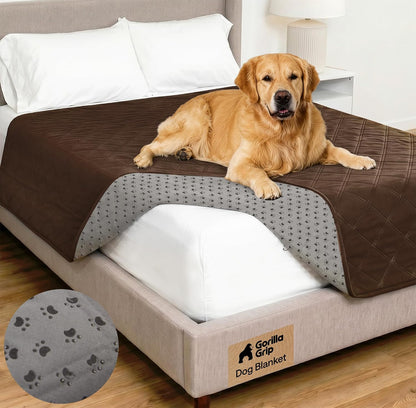 ® Waterproof Dog Blanket, Couch Cover for Dogs, 50x40 Gray Paw | Silicone Grip Backing, Washable, Leakproof, Protects Sofa, Sectional, Bed, Crate, Car and RV, Senior Pet Essential