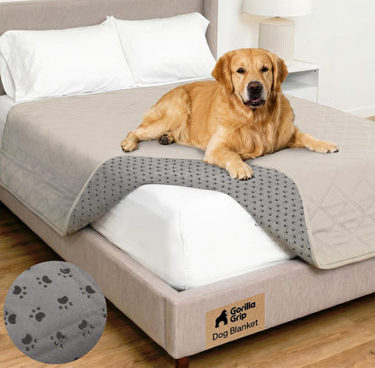 ® Waterproof Dog Blanket, Couch Cover for Dogs, 50x40 Gray Paw | Silicone Grip Backing, Washable, Leakproof, Protects Sofa, Sectional, Bed, Crate, Car and RV, Senior Pet Essential