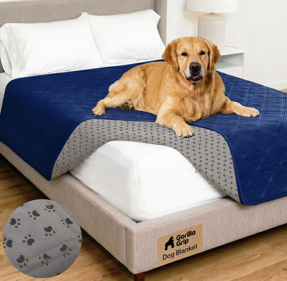 ® Waterproof Dog Blanket, Couch Cover for Dogs, 50x40 Gray Paw | Silicone Grip Backing, Washable, Leakproof, Protects Sofa, Sectional, Bed, Crate, Car and RV, Senior Pet Essential