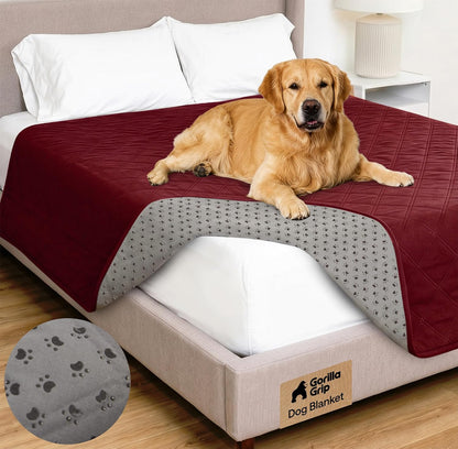 ® Waterproof Dog Blanket, Couch Cover for Dogs, 50x40 Gray Paw | Silicone Grip Backing, Washable, Leakproof, Protects Sofa, Sectional, Bed, Crate, Car and RV, Senior Pet Essential