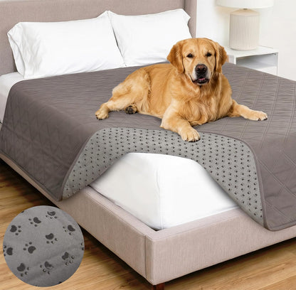 ® Waterproof Dog Blanket, Couch Cover for Dogs, 50x40 Gray Paw | Silicone Grip Backing, Washable, Leakproof, Protects Sofa, Sectional, Bed, Crate, Car and RV, Senior Pet Essential
