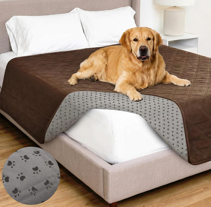 ® Waterproof Dog Blanket, Couch Cover for Dogs, 50x40 Gray Paw | Silicone Grip Backing, Washable, Leakproof, Protects Sofa, Sectional, Bed, Crate, Car and RV, Senior Pet Essential