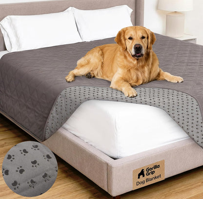 ® Waterproof Dog Blanket, Couch Cover for Dogs, 50x40 Gray Paw | Silicone Grip Backing, Washable, Leakproof, Protects Sofa, Sectional, Bed, Crate, Car and RV, Senior Pet Essential
