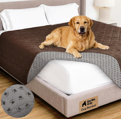 ® Waterproof Dog Blanket, Couch Cover for Dogs, 50x40 Gray Paw | Silicone Grip Backing, Washable, Leakproof, Protects Sofa, Sectional, Bed, Crate, Car and RV, Senior Pet Essential