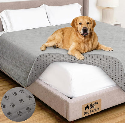 ® Waterproof Dog Blanket, Couch Cover for Dogs, 50x40 Gray Paw | Silicone Grip Backing, Washable, Leakproof, Protects Sofa, Sectional, Bed, Crate, Car and RV, Senior Pet Essential