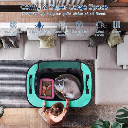 Dog Playpen,Foldable Pet Puppy Cat Playpen,M(31"x23"x21")