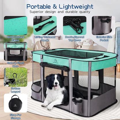 Dog Playpen,Foldable Pet Puppy Cat Playpen,M(31"x23"x21")