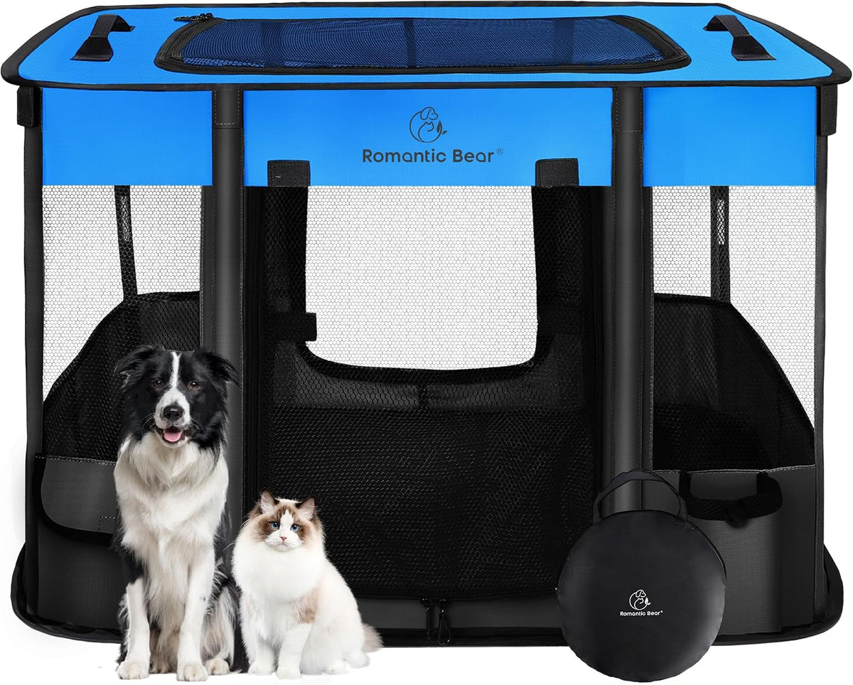 Dog Playpen,Foldable Pet Puppy Cat Playpen,M(31"x23"x21")