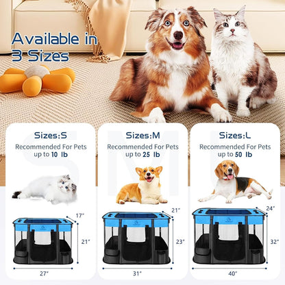 Dog Playpen,Foldable Pet Puppy Cat Playpen,M(31"x23"x21")