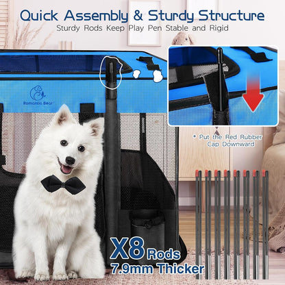 Dog Playpen,Foldable Pet Puppy Cat Playpen,M(31"x23"x21")