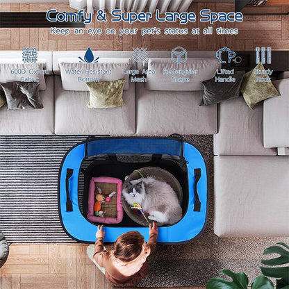 Dog Playpen,Foldable Pet Puppy Cat Playpen,M(31"x23"x21")
