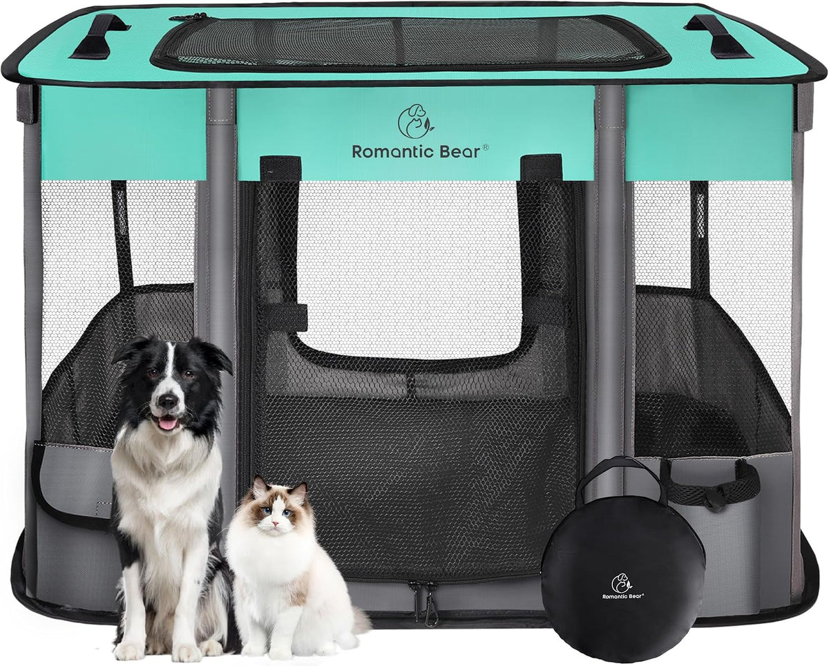 Dog Playpen,Foldable Pet Puppy Cat Playpen,M(31"x23"x21")