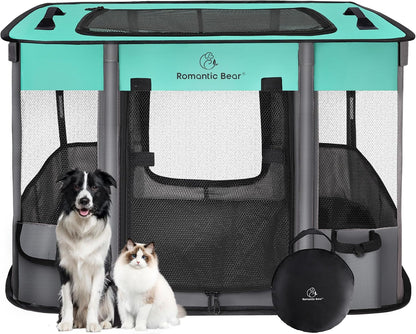 Dog Playpen,Foldable Pet Puppy Cat Playpen,M(31"x23"x21")