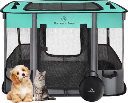 Dog Playpen,Foldable Pet Puppy Cat Playpen,M(31"x23"x21")