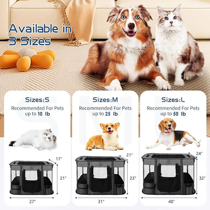 Dog Playpen,Foldable Pet Puppy Cat Playpen,M(31"x23"x21")