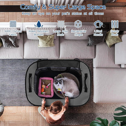 Dog Playpen,Foldable Pet Puppy Cat Playpen,M(31"x23"x21")