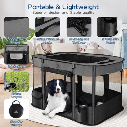 Dog Playpen,Foldable Pet Puppy Cat Playpen,M(31"x23"x21")