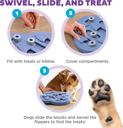 Nina Ottosson Dog Hide N' Slide Dog Toy Treat Puzzle, 11.6"