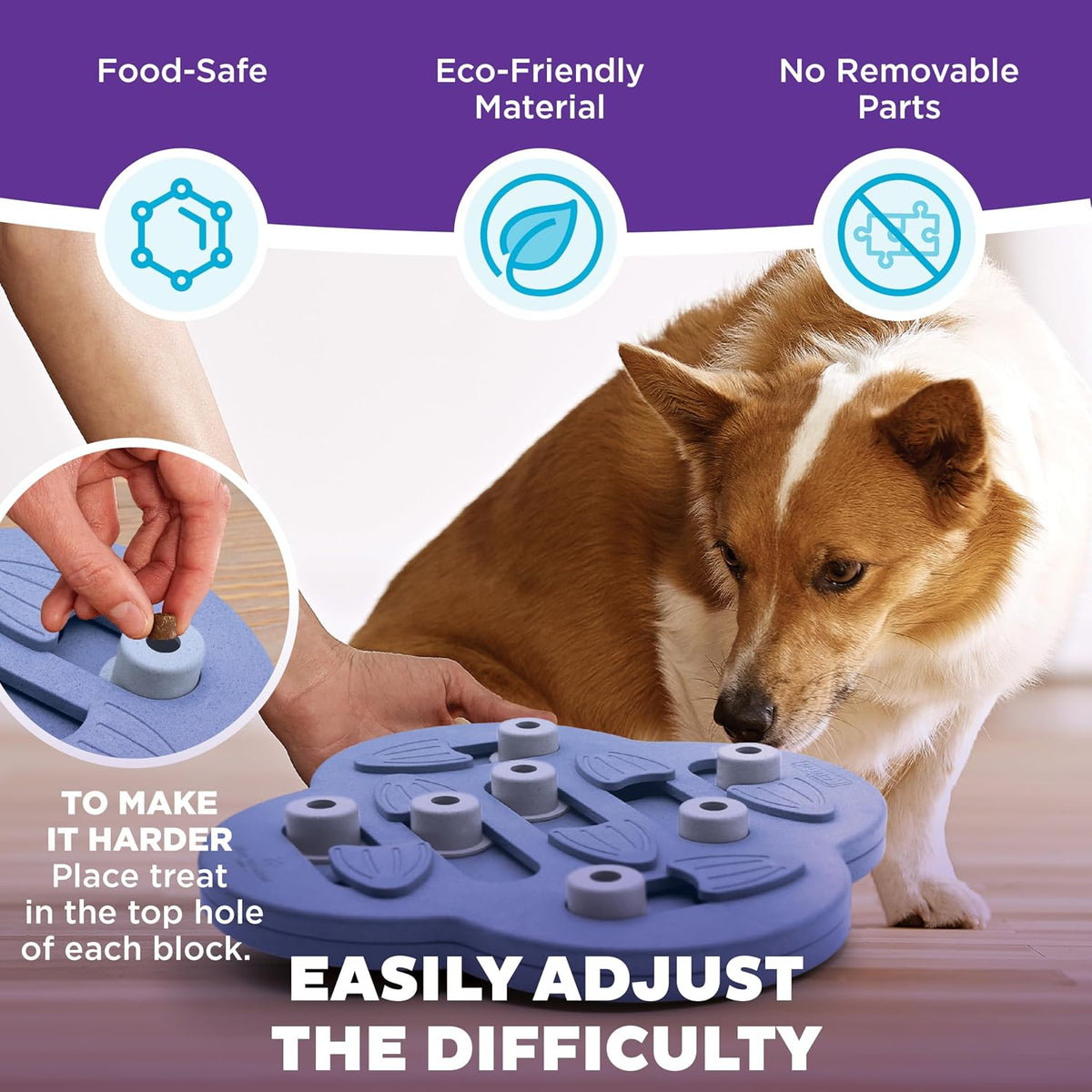 Nina Ottosson Dog Hide N' Slide Dog Toy Treat Puzzle, 11.6"