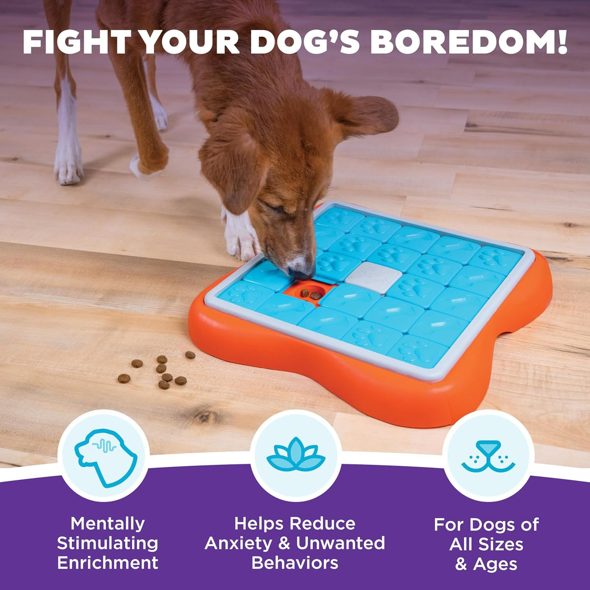 Nina Ottosson Dog Hide N' Slide Dog Toy Treat Puzzle, 11.6"