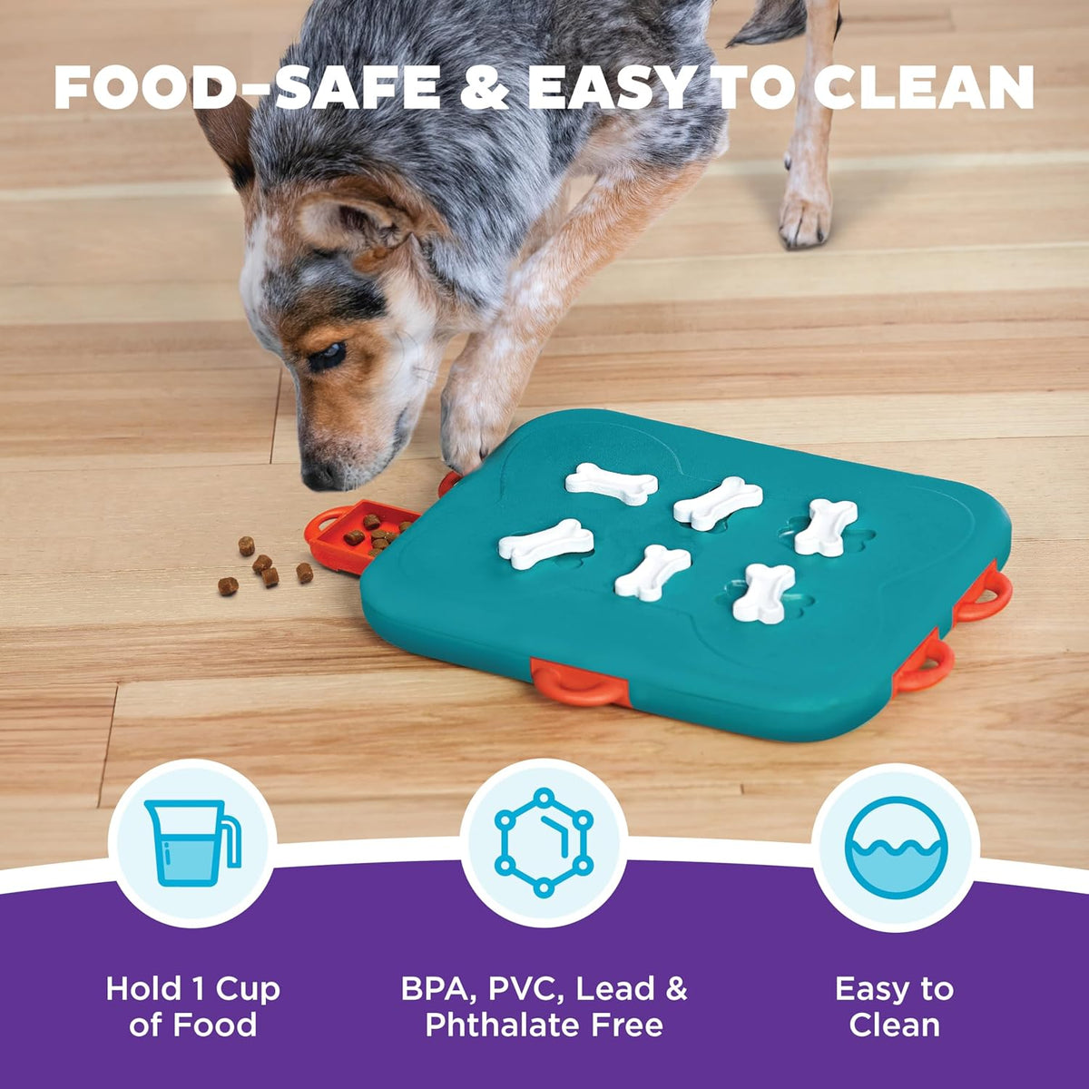 Nina Ottosson Dog Hide N' Slide Dog Toy Treat Puzzle, 11.6"