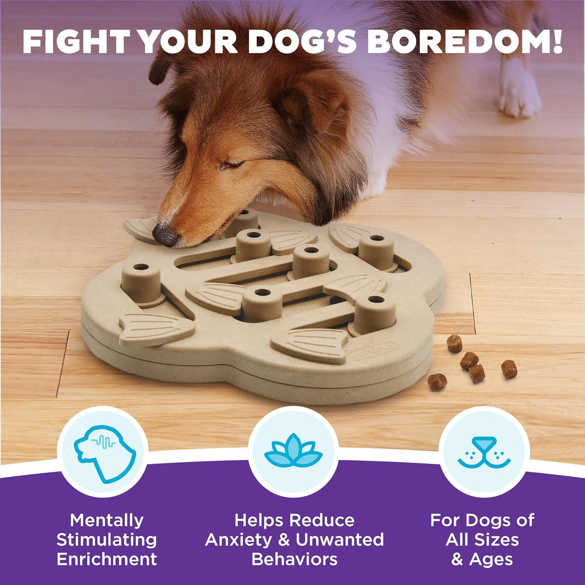 Nina Ottosson Dog Hide N' Slide Dog Toy Treat Puzzle, 11.6"