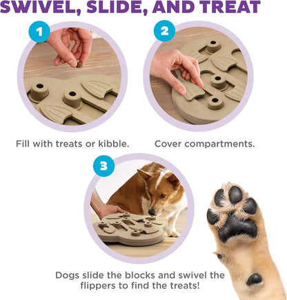 Nina Ottosson Dog Hide N' Slide Dog Toy Treat Puzzle, 11.6"