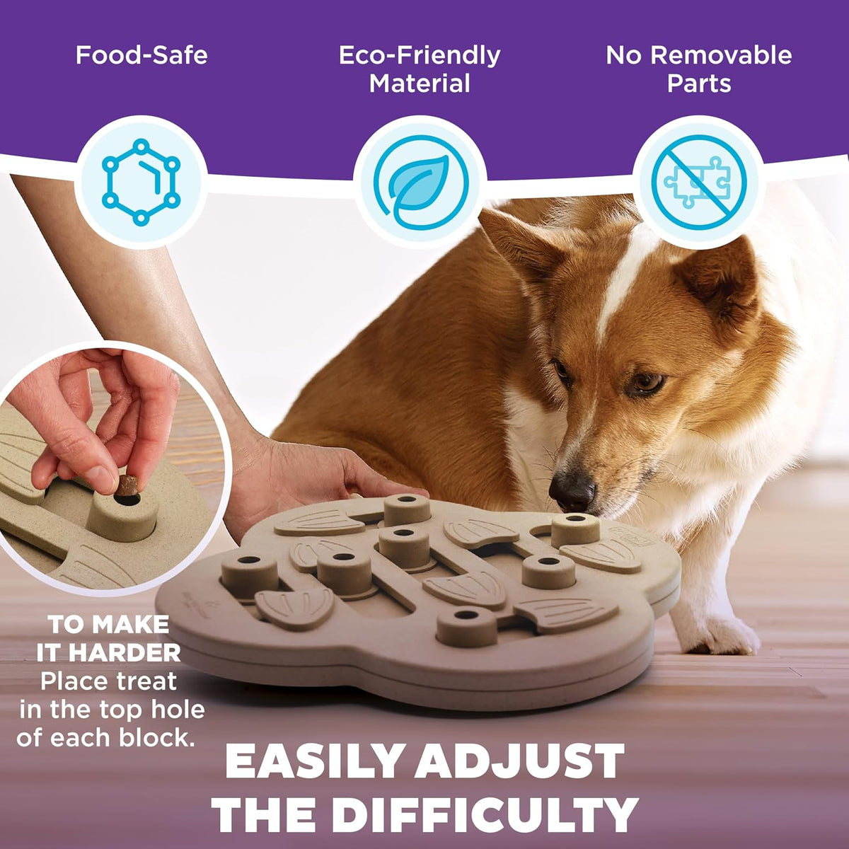 Nina Ottosson Dog Hide N' Slide Dog Toy Treat Puzzle, 11.6"
