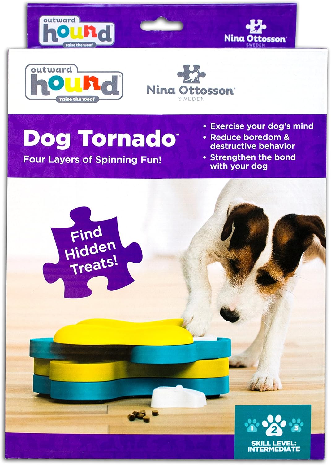 Nina Ottosson Dog Hide N' Slide Dog Toy Treat Puzzle, 11.6"