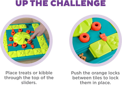 Nina Ottosson Dog Hide N' Slide Dog Toy Treat Puzzle, 11.6"