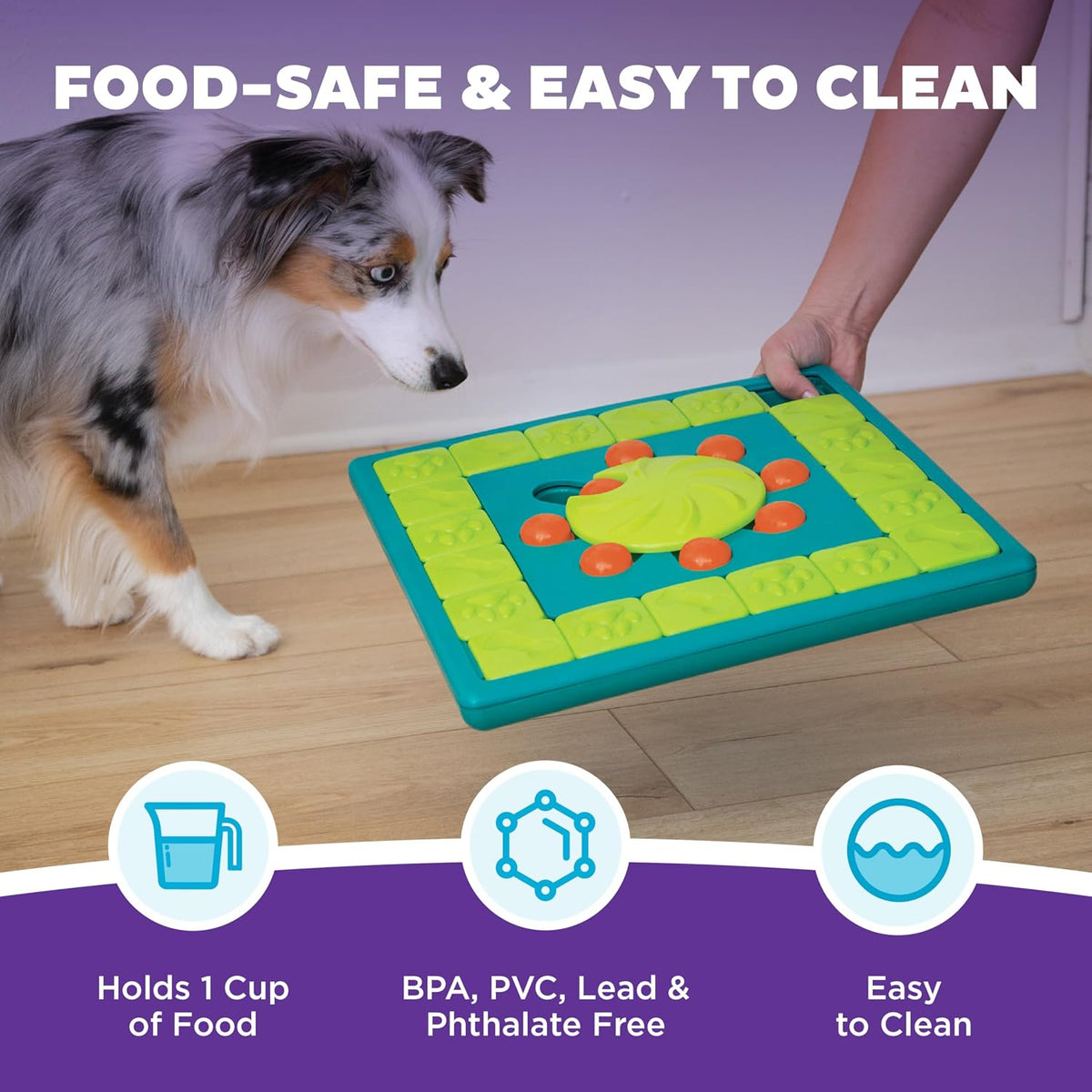 Nina Ottosson Dog Hide N' Slide Dog Toy Treat Puzzle, 11.6"