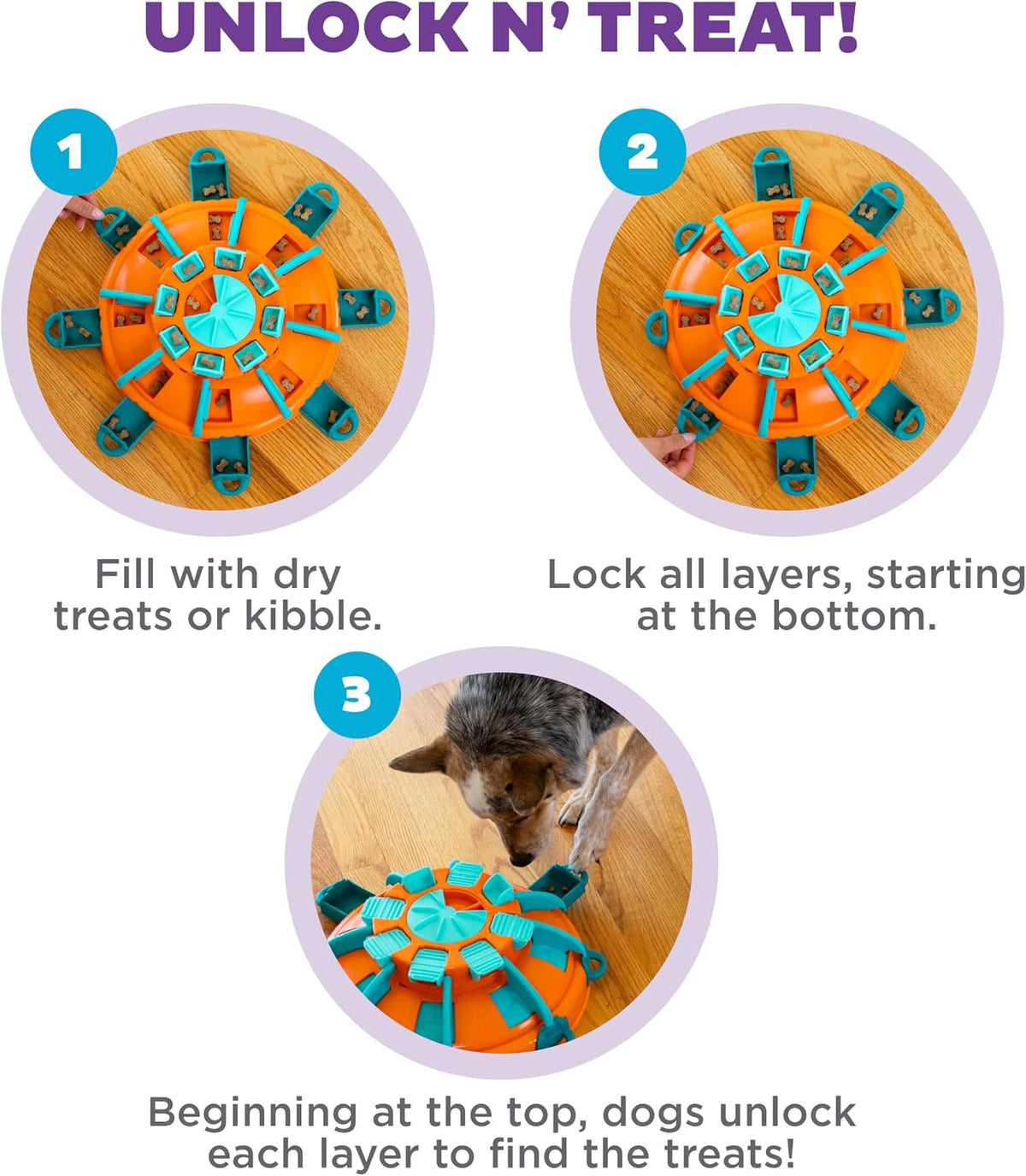 Nina Ottosson Dog Hide N' Slide Dog Toy Treat Puzzle, 11.6"