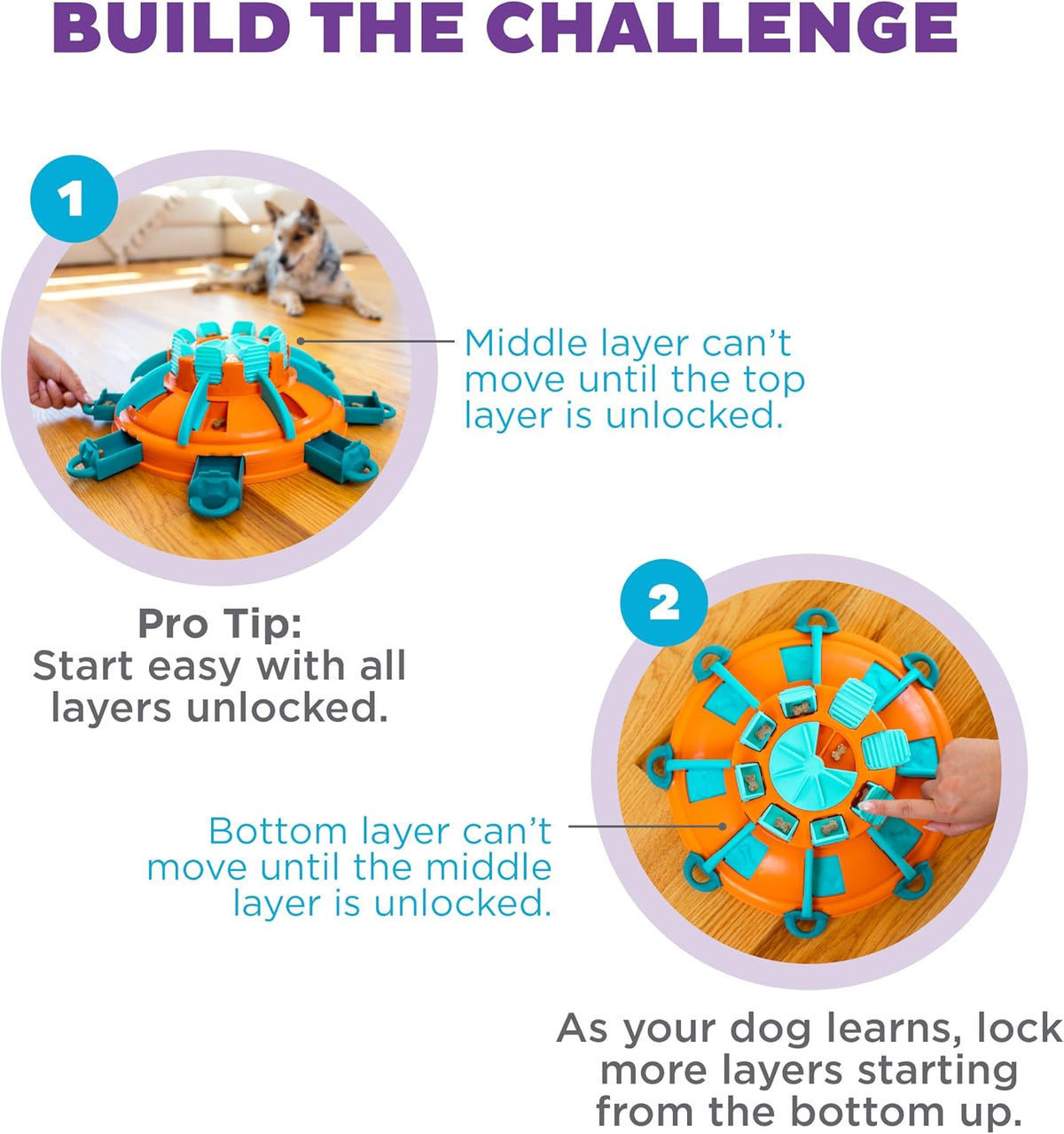 Nina Ottosson Dog Hide N' Slide Dog Toy Treat Puzzle, 11.6"