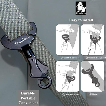 Truelove Vehicle Seat Belt Safety Buckle Lock, Dog Seat Belt Clip Universal Dog Car Restraint - Dog Seatbelt Lock - Portable Vehicle Seatbelt Harness for Pet Car Travel
