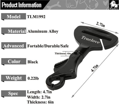 Truelove Vehicle Seat Belt Safety Buckle Lock, Dog Seat Belt Clip Universal Dog Car Restraint - Dog Seatbelt Lock - Portable Vehicle Seatbelt Harness for Pet Car Travel