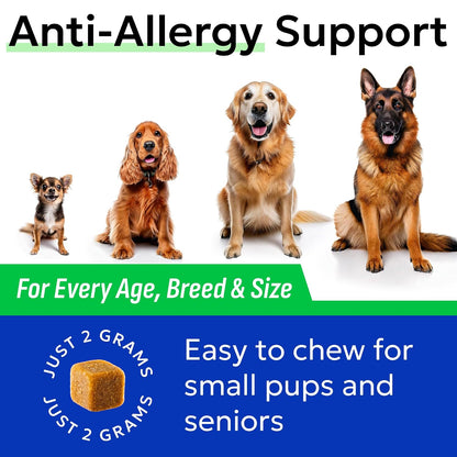 Dog Allergy Relief Chews - Skin Health & Anti-Itch Supplement with Omega-3
