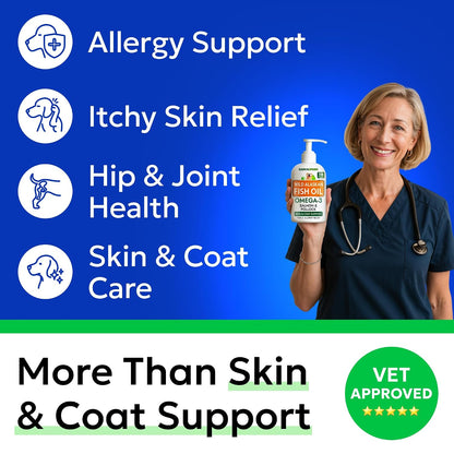 Dog Allergy Relief Chews - Skin Health & Anti-Itch Supplement with Omega-3
