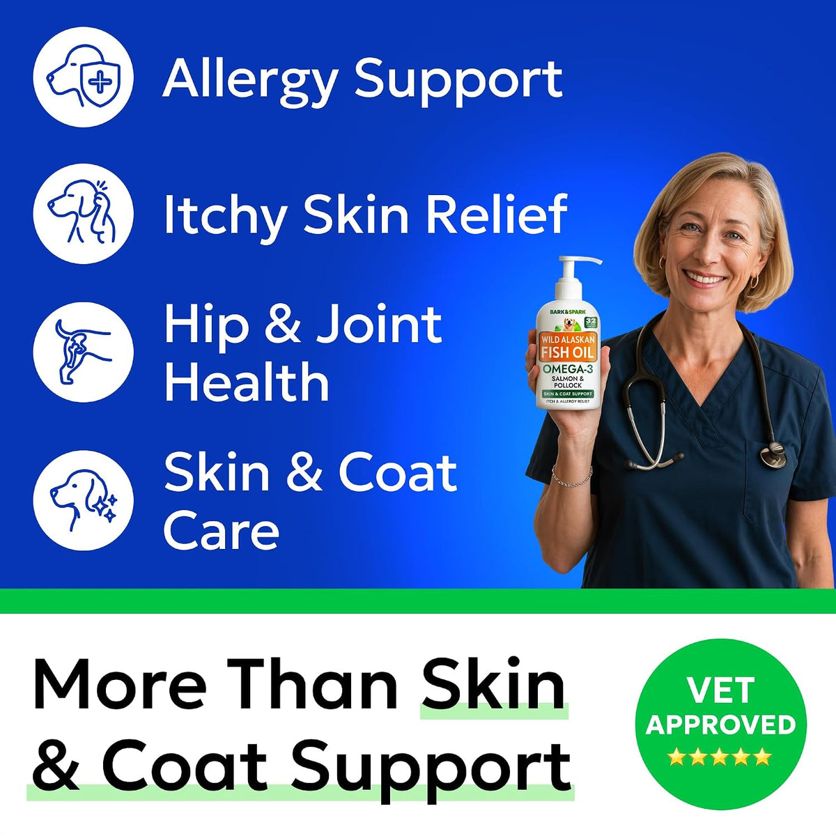 Dog Allergy Relief Chews - Skin Health & Anti-Itch Supplement with Omega-3
