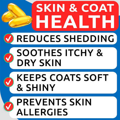 Dog Allergy Relief Chews - Skin Health & Anti-Itch Supplement with Omega-3