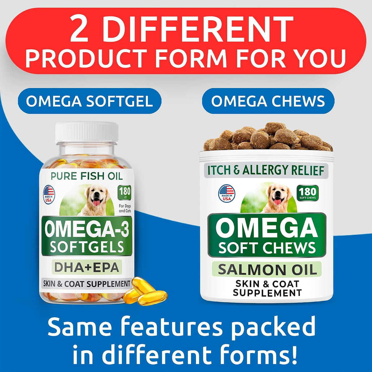 Dog Allergy Relief Chews - Skin Health & Anti-Itch Supplement with Omega-3