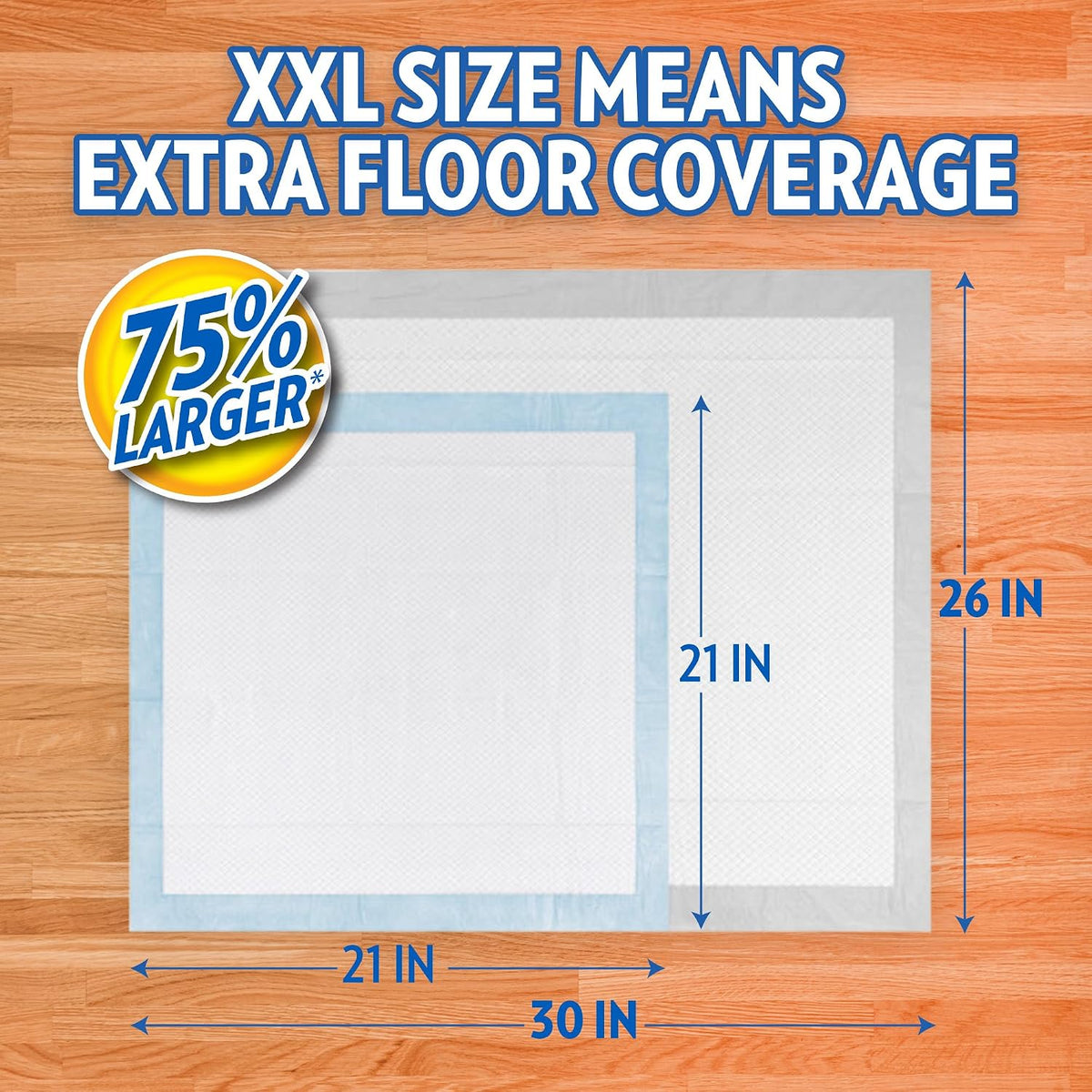 ! PetCare XXL Puppy Pads, Heavy Duty Pee Pads for Dogs, 26x30, 30 Count