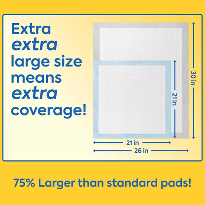 ! PetCare XXL Puppy Pads, Heavy Duty Pee Pads for Dogs, 26x30, 30 Count