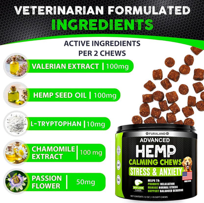 Hemp Hip and Joint Supplement for Dogs - Glucosamine for Dogs - 170 Ct