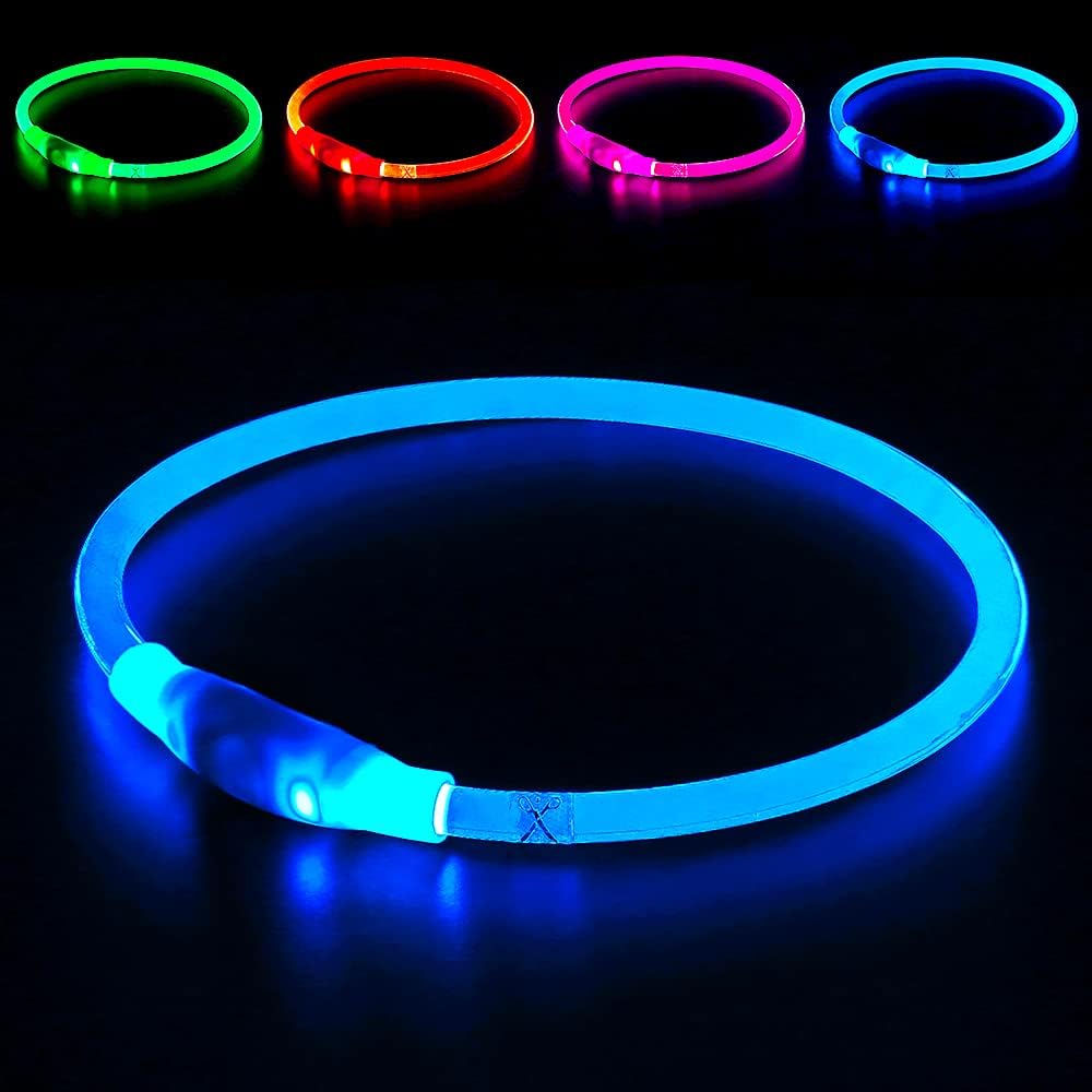 Light up Dog Collar, USB Rechargeable Led Flash Dog Necklace