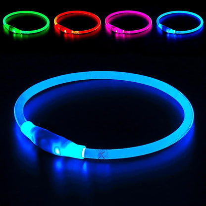 Light up Dog Collar, USB Rechargeable Led Flash Dog Necklace