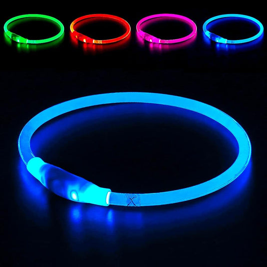 Light up Dog Collar, USB Rechargeable Led Flash Dog Necklace