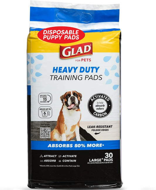 Glad for Pets XL Charcoal Training Pads, Heavy Duty, 24x24 in, 30 Count