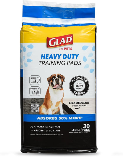 Glad for Pets XL Charcoal Training Pads, Heavy Duty, 24x24 in, 30 Count